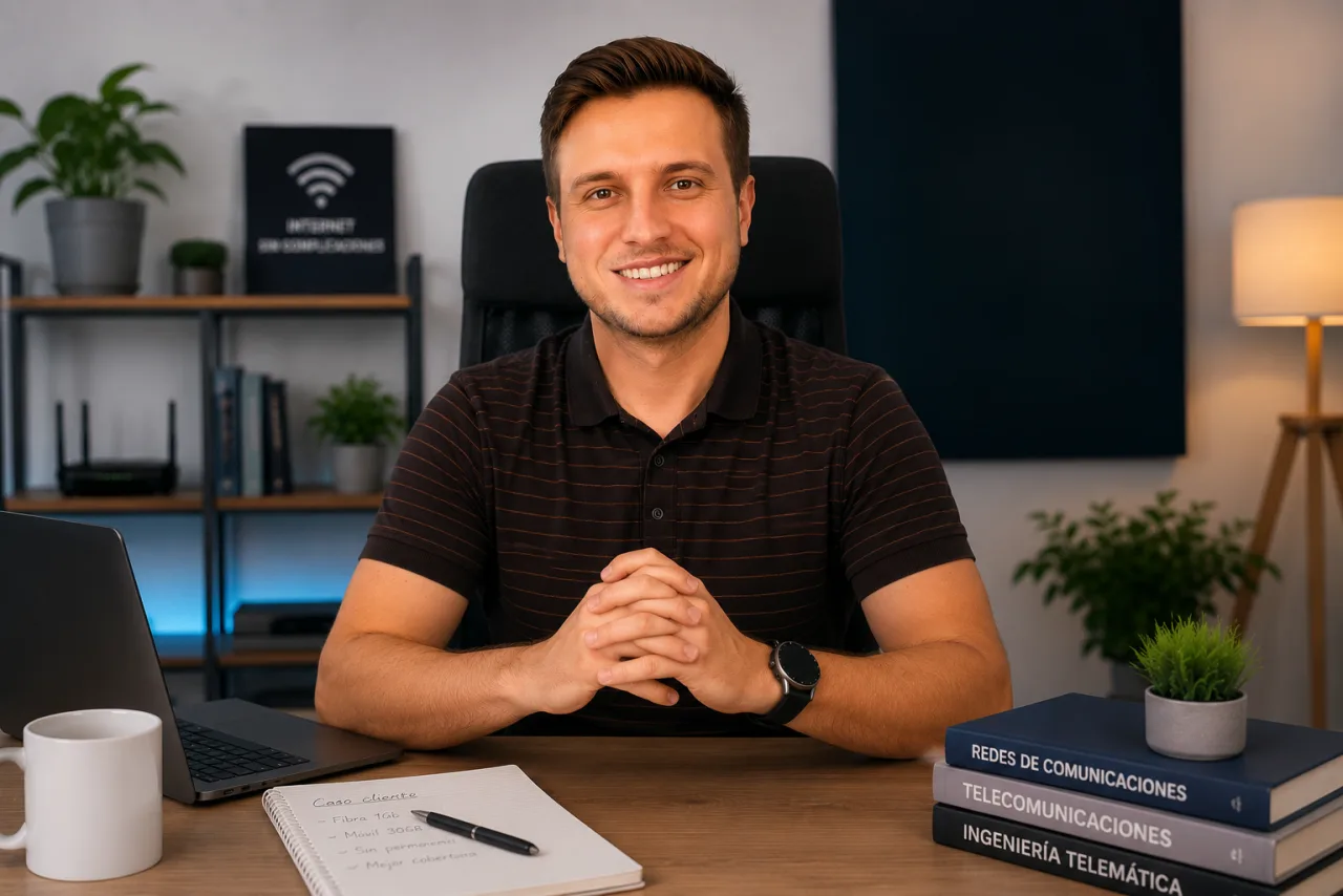 Antonio Cañavate ofreciendo asesoramiento en telecomunicaciones